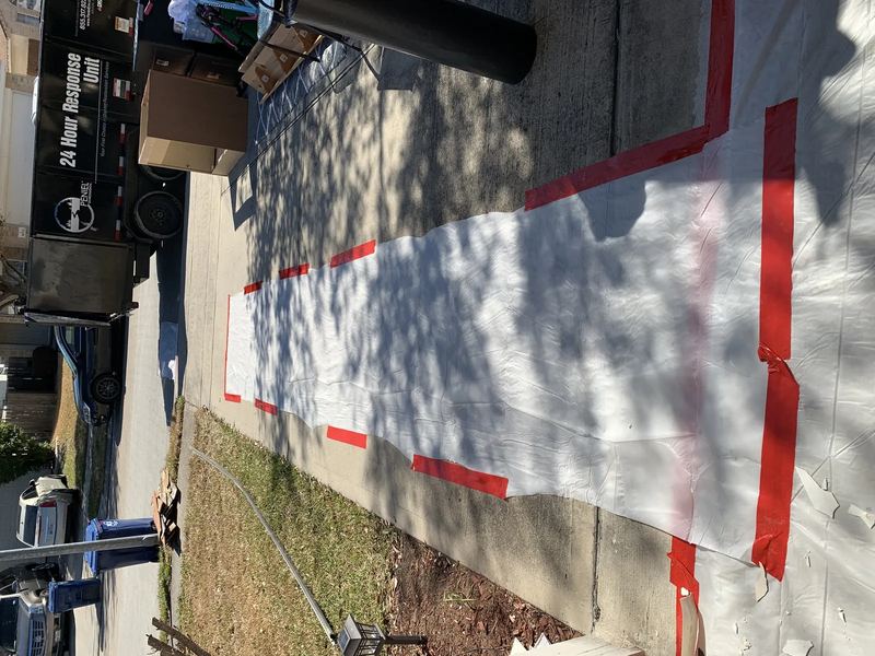 Before and after of a wall surface following professional mold remediation